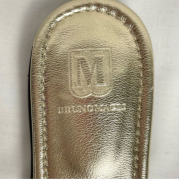 Bruno Magli Gold Leather Slide Sandal Alessia Sz 41.5 New - Picture 5 of 10